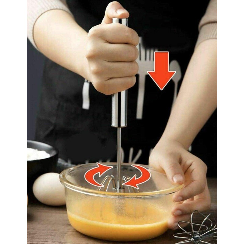 Mantraraj Hand Press Whisk Turbo Auto Rotating Mixer Cream Milk