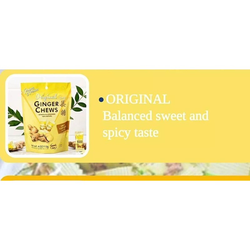 Prince of Peace Ginger Chews Candy Original (100% Natural) 4oz(Pack