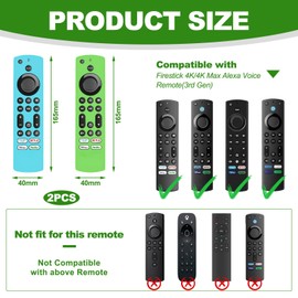 Hocklliy Remote Cover,2pcs Remote Cover Compatible with Fire Tv,Compatible with Firestick 4k Max (2nd Gen)/Toshiba/Insignia/Pioneer/Omni (Qled) Series Alexa Voice Remote Enhanced With Lanyard