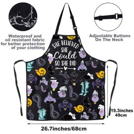 MYSOMY Villain Ursula Apron Ursula Gift Sea Witches Gift She Believe She Could So She Did Ursula Kitchen Accessories (She believed ap uk1)