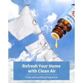 Clean Essential Oils Set, Premium Fragrance Oil for Diffuser, Candle & Soap Making Scents - Fresh Cotton, Fresh Linen, Soap, Clean Home, Clean Air, Aloe