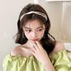 Herbeluemily Thin Headband with Faux Leather, PU Leather, Headband, Knot,