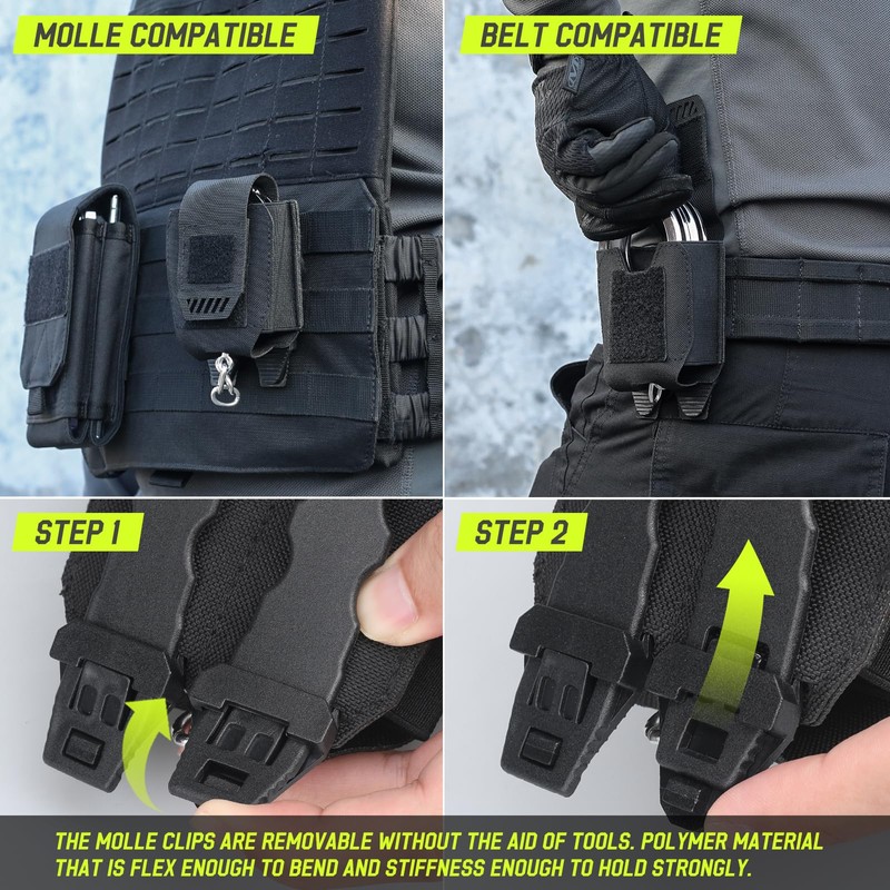 LIVANS Handcuff Holder, Molle Handcuff Pouch for Duty Belt, Police