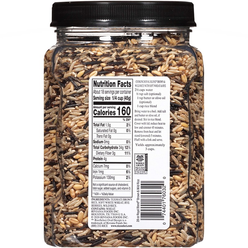 RiceSelect Whole Grain Royal Blend with Wild Rice, Brown, 28