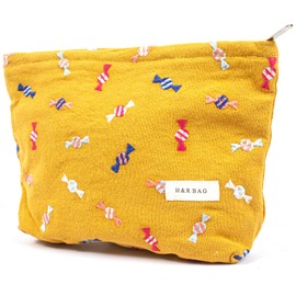 LETGO Small Makeup Bag for Purse Portable Zipper Cute Make Up Pouch Small Cosmetic Bag Pouch Makeup Bag Cosmetic Bag Valentines Day Gifts for Women(Candy Orange)