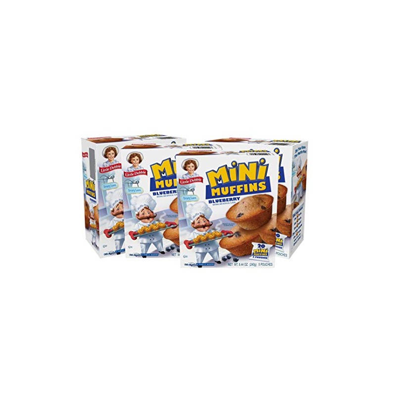 Little Debbie Blueberry Mini Muffins, 20 Travel Pouches of Bite