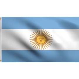 DMSE Argentina Argentinian Flag 2X3 Ft Foot 100% Polyester 100D Flag UV Resistant