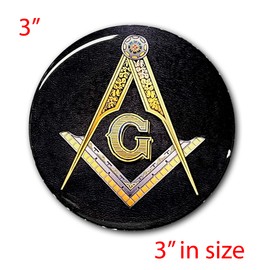 Mason Masonic Freemason Domed Decal car Emblem 3D Sticker 3" Square & Compass
