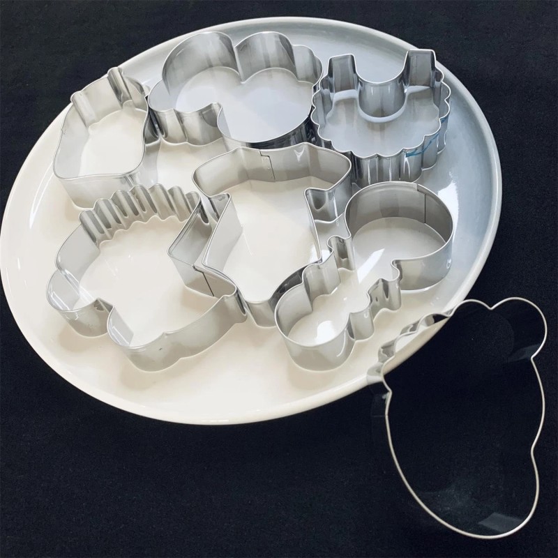 Unbranded 7PCS Baby Shower Cookie Cutter Set, Word, Bib, Rattle,
