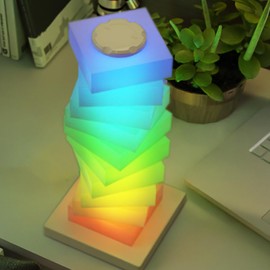 Bedside Table Lamp, Creative Rotatable DIY RGB Night Light with 7 Light Modes, USB Plug LED Desk Lamp Touch Control, Dimming Color Changing NightStand Lamp for Bedroom Game Room Kids Room (1Pack)