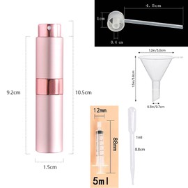 Atomizer Perfume Spray Bottle for Travel, 2 Pcs 8 ml Portable Sprayer Mini Refillable Perfume's Atomizer Bottles, Empty Travel Refill Bottle with 4 Style Perfume Refill Tools Dispenser Transfer