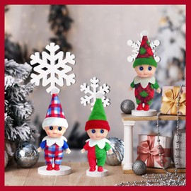 3pcs Mini Christmas Baby Elf Dolls for Girls Boys,Cute Little Elfs Twins Christmas Baby Elves,Small Elf Baby Doll Novelty Toys Tiny Christmas Dolls Elf Accessories for Kids Gift Xmas Stocking Stuffers