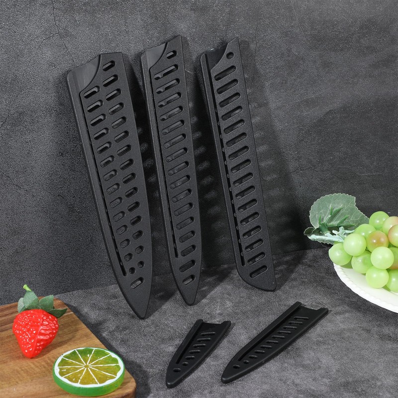 Qianyu 5 Pcs Black Knife Sheath Kitchen Safety Knife Covers