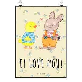 Mr. & Mrs. Panda DIN A4 Poster Easter Friendship – Easter Gifts, Easter Decoration, Gift, Hand Painted Poster, Wall Decoration Picture, Picture, Children's Poster