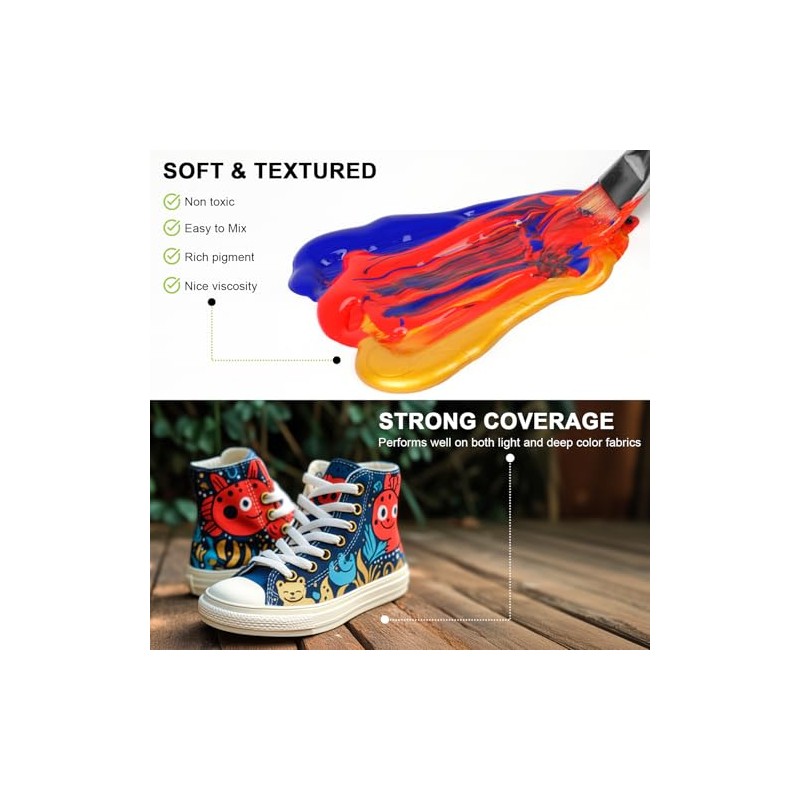 Nicpro Green Fabric Paint for Furniture, 8.45 oz (250 ml)