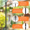 SINLEY Double Shepherds Hook for Outdoor with 5 Prong Base