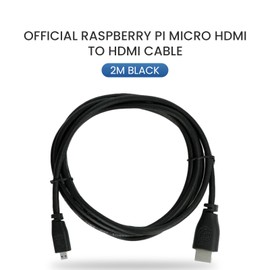 sb components MicroHDMI TO HDMI Raspberry Pi CABLE for Raspberry pi 5 / Pi 4/ Pi 3/Pi 2,18Gbps High-Speed, 4K@60Hz, 2160p,AUDIO VIDEO CABLE ASSEMBLIES- 2 Mter -Black Cable (Micro HDMI TO HDMI)