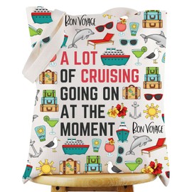 WZMPA Cruise Vacation Tote Bag Cruise Trip Gift A Lot of Cruising Going On At The Moment Reusable Grocery Bag Cruise Merchandise (A lot of Cruising TG)