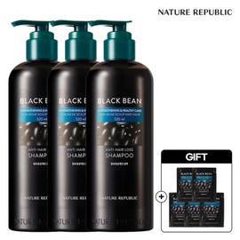 Nature Republic/Giveaway 3 Black Bean Hair Loss Improvement Shampoo 520ml + Shampoo 50ml / 네이처리퍼블릭/증정구성 블랙빈 탈모 개선 샴푸 520ml 3개 +샴푸 50ml