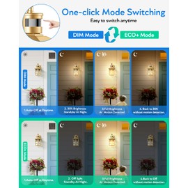 VIANIS Porch Lights Outdoor, Gold Outdoor Garage Lights Wall Mount, Modern Outside Motion Sensor Lights for House, Exterior Lantern Lights Fixtures, Outdoor Lamps LED Wall Sconce Lighting