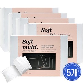 Missha Soft 5-Layer Cotton Pads 80 Sheets x 5 / 미샤 소프트 5겹 화장솜 80매 5개