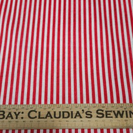 P&B American Farm BTY P&B Textiles Red & Speckled Beige Striped Print