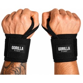 Muñequeras para Gym Gorilla Pump, Crossfit, Powerlifting y Halterofilia | Soporte firme en muñecas con velcro industrial. Ideales para press, snatch y levantamientos pesados.