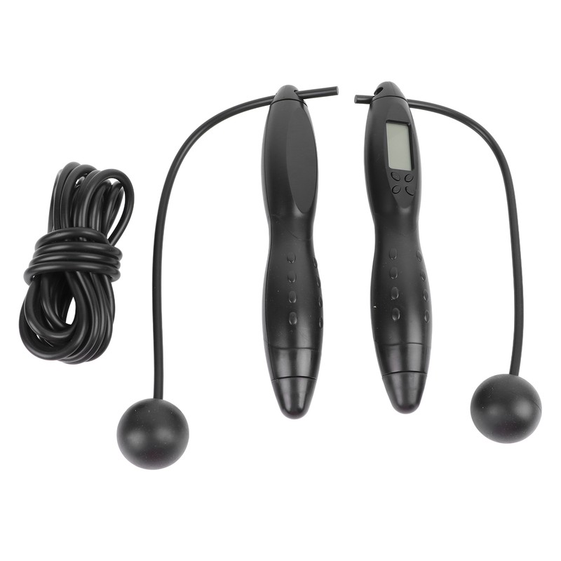 Black Smart Electronic Jump Rope with Counting Function Adult Fitness