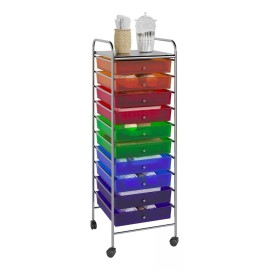 Mubson Carrito Organizador Con 10 Cajones Cajonera Multiusos Mubson Color Rojo