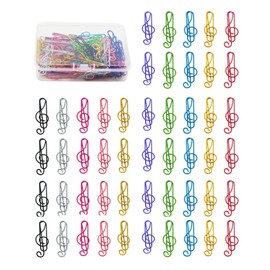Large Paper Clips, 1.6 Inch, 40mm, 50 Pcs, Multicolored Note Shapes, Smooth & Durable, Suitable for Office School and Personal Use, Plastic Box Packaging