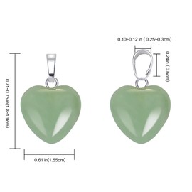 BEEFLYING 10 Pcs Natural Gemstone Heart Pendant Charms Green Aventurine Charms Healing Stone Pendants for Jewelry Making Crafts Supplies