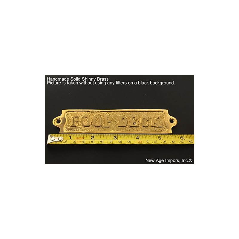 Brass Poop Deck Sign 6" - Solid Brass Wall Plaque