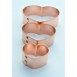 ecrandal Set of 3 Classic Heart copper cookie cutters