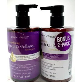 Beauty Untouched ~ Strengthening Biotin & Collagen Shampoo & Conditioner 16 oz