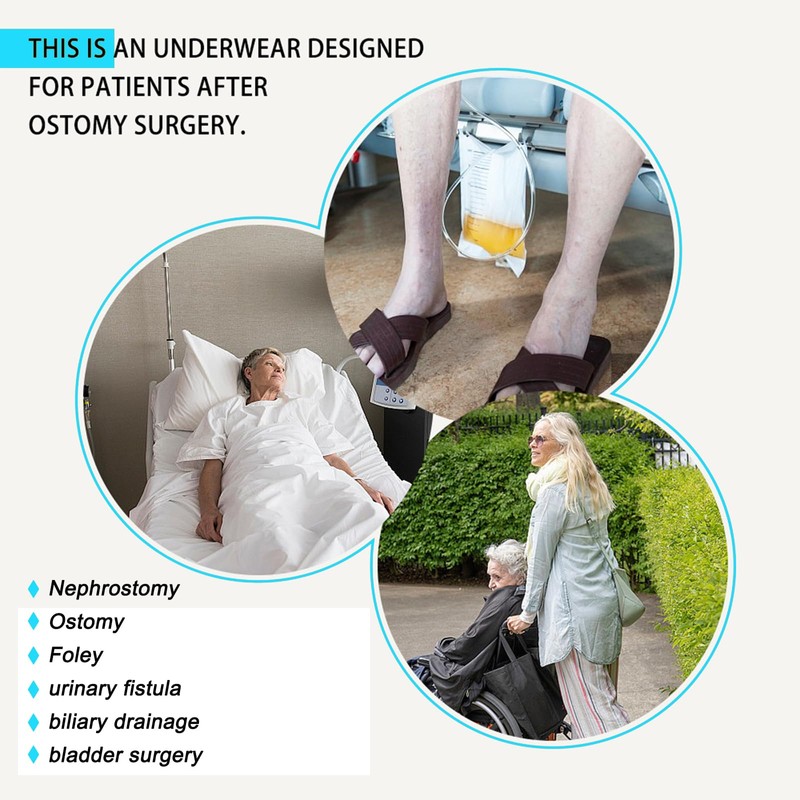 2 Pack Nephrostomy Bag Shorts, Urine Bag Pants, Catheter Bag