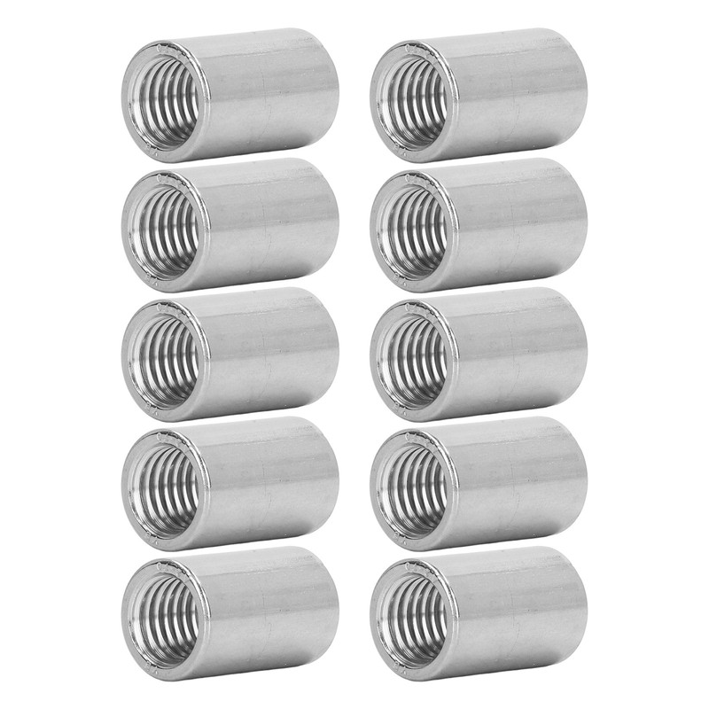10Pcs Coupling Nut Round Rod Connector Female Thread 304 Stainless
