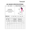 Temorah Shad Darts Jig Heads (50 Unidades, Rojo/Chartreuse)