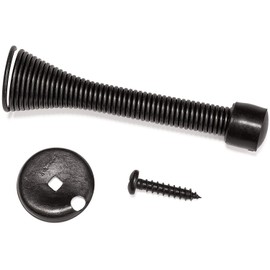 Spring Door Stops Stop with Safety Rubber Bumper Including Screws and Bottom Plate to Prevent The Door from Colliding with The Wall (12 Black)