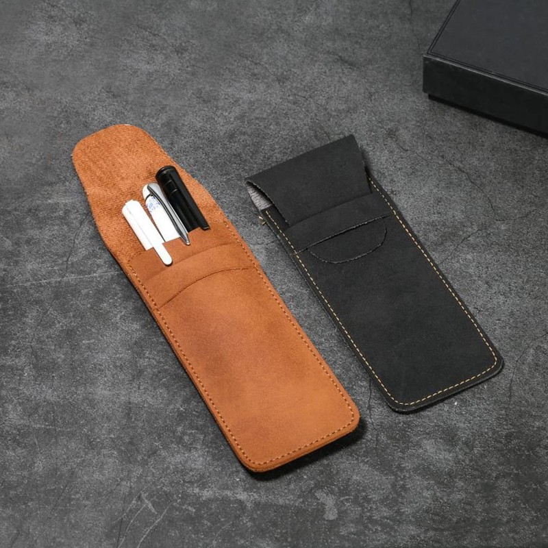 NINVVS 2 Pieces Pen Case, PU Leather Pen Case, Handmade