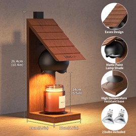 Wooden Candle Warmer Lamp - Rustic Cabin-Shaped Wax Melter with Vintage Farmhouse Charm, Wall-Mountable Flameless Candle Heater for Scented Wax, Decorative Night Light for Home, Bedroom，New home