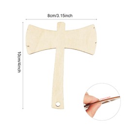 30 Pack 4 Inch Wood Hatchet Axe Cutouts Unfinished Wood Hatchet Axe Crafts Wooden Hatchet Axe Hanging Ornaments DIY Hatchet Axe Craft Gift Tags for Home Party Decoration