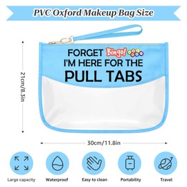 Sazuwu Bingo Game for Bingo Lover Blue Makeup Bags with Zipper Bingo Themed Birthday Party Decorations Casino Gambling Gifts Cosmetic Travel Bag Organizer Christmas Birthday Presents