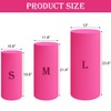 Set of 3 - Fuchsia Cylinder Pedestal Stand Covers, Flexible