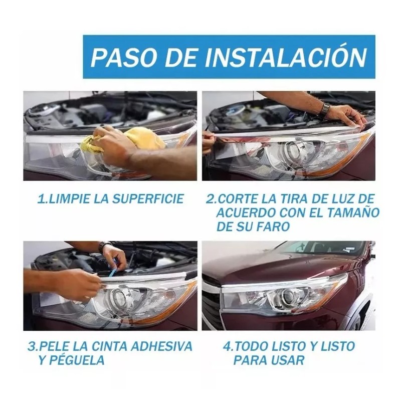 PUNKZZ Tira Luz Drl Direccional Secuencial Fluyendo Rgb Auto 60cm