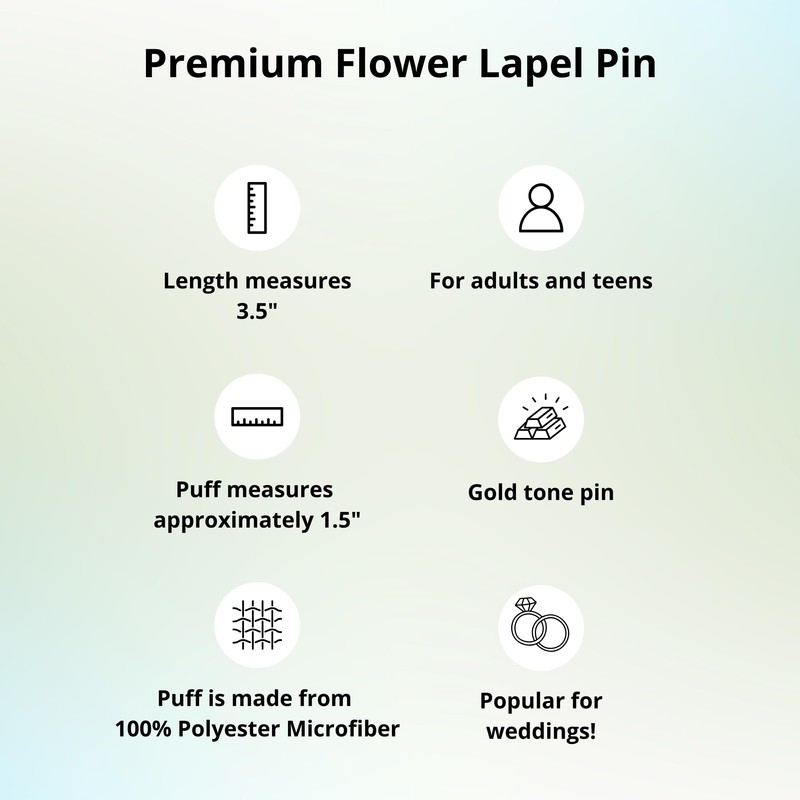 TieMart Flower Premium Lapel Pin (Black)
