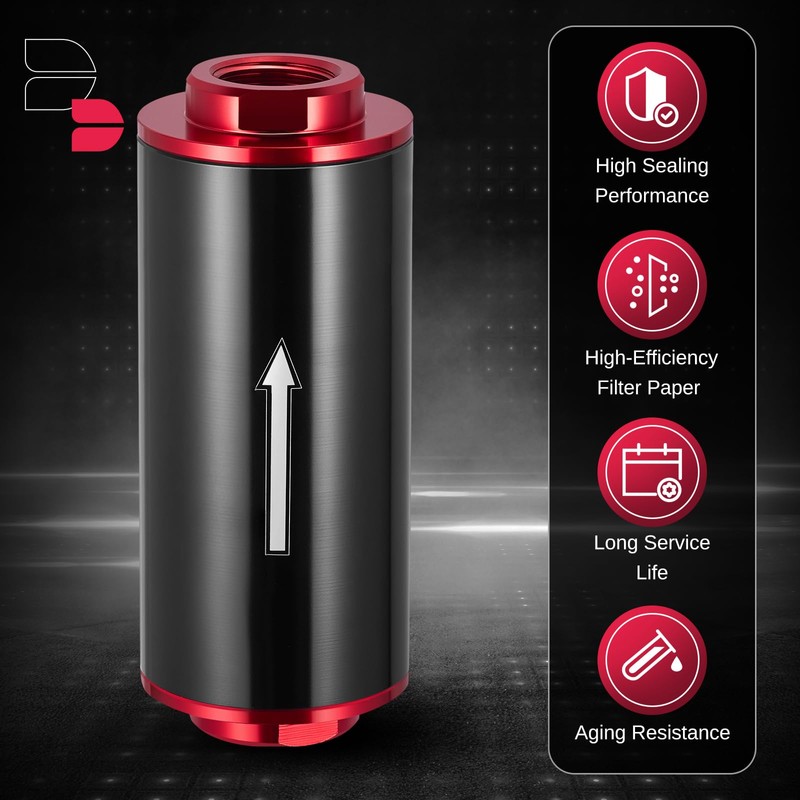 BDFHYK Inline Fuel Filter 100 Micron with 6AN 8AN 10AN