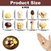 8PCS Mini Mushroom Resin Figurines, Realistic Mushrooms Resin Ornaments, Cute
