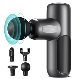 arboleaf Massage Gun Mini Massage Gun 0.39 kg with 5 Speeds & 4 Massage Heads, Hand Massager 3200 rpm with Whisper Quiet Motor, Muscle Gun for Home, Fitness and Travel