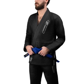 Hayabusa BJJ Gi - Essential Gold Weave Jiu Jitsu Gi for Men and Women, IBJJF Compliant - Black, A5