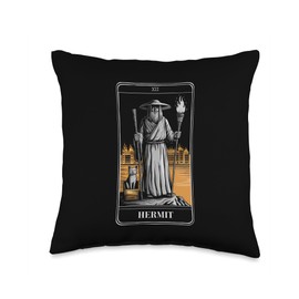The Hermit Cat Tarot Card Art Throw Pillow